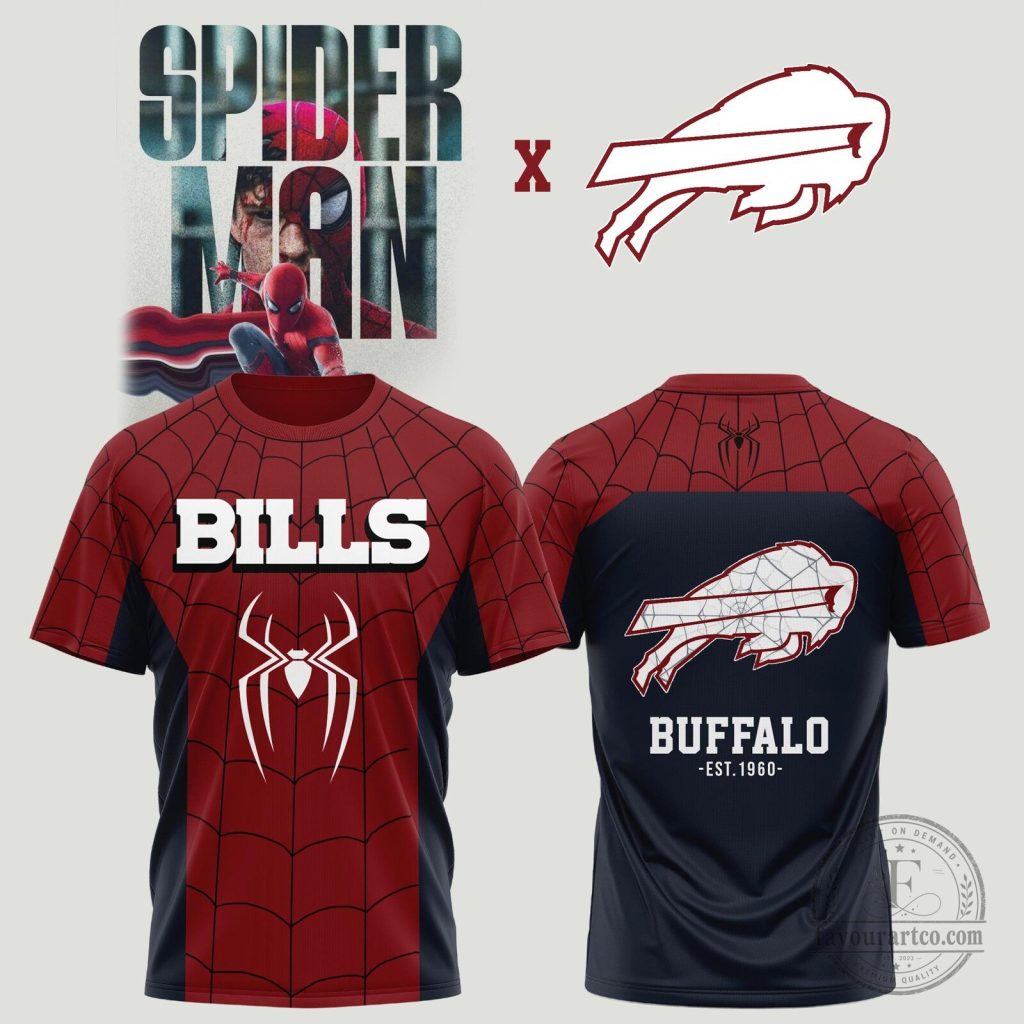 Buffalo Bills x Spider Man Brand New Day 2026 Shirt Hoodie Buffalo Bills x Spider Man "Brand New Day" 2026 Shirt Hoodie