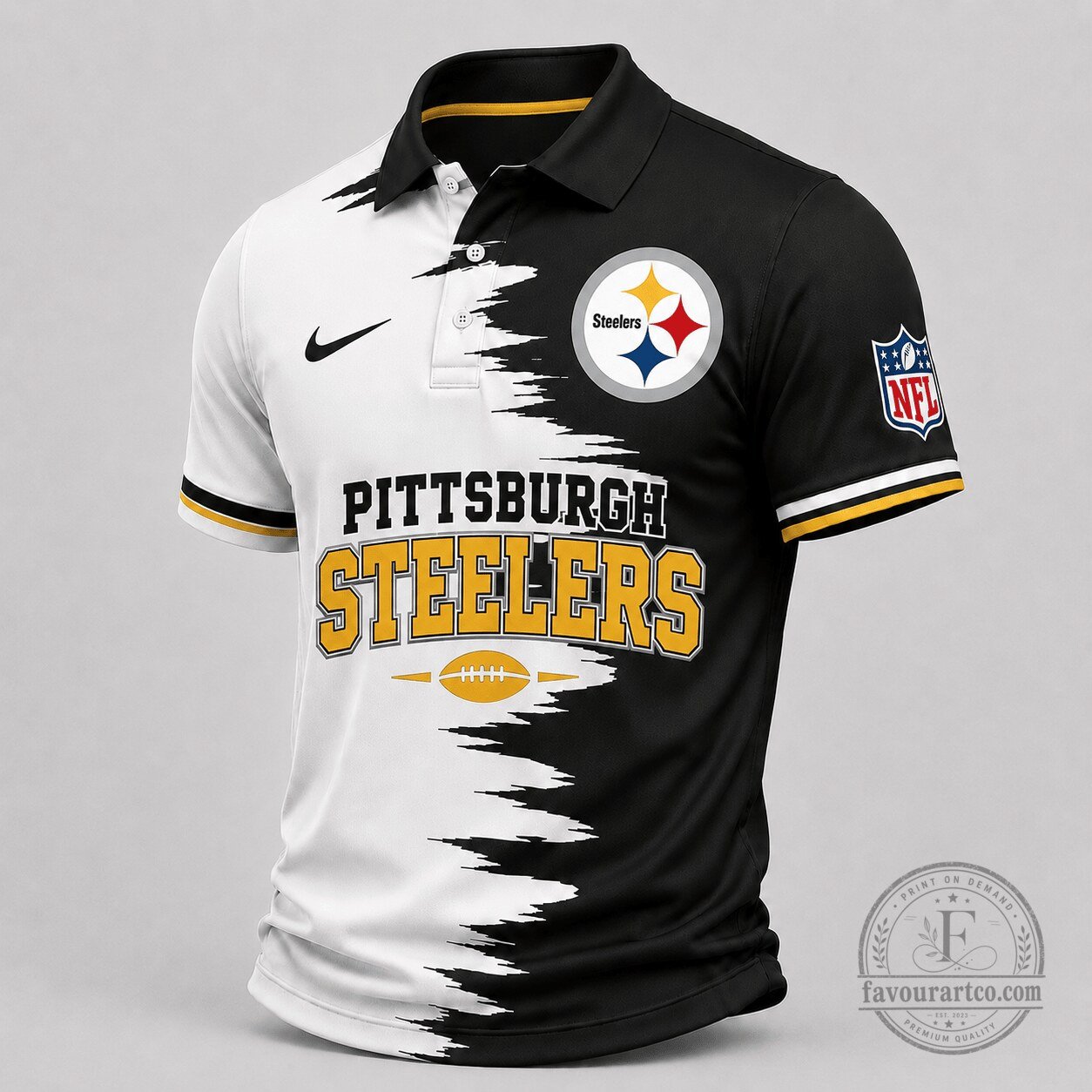 Pittsburgh Steelers | Premium NFL Game Day Split Color Polo TD