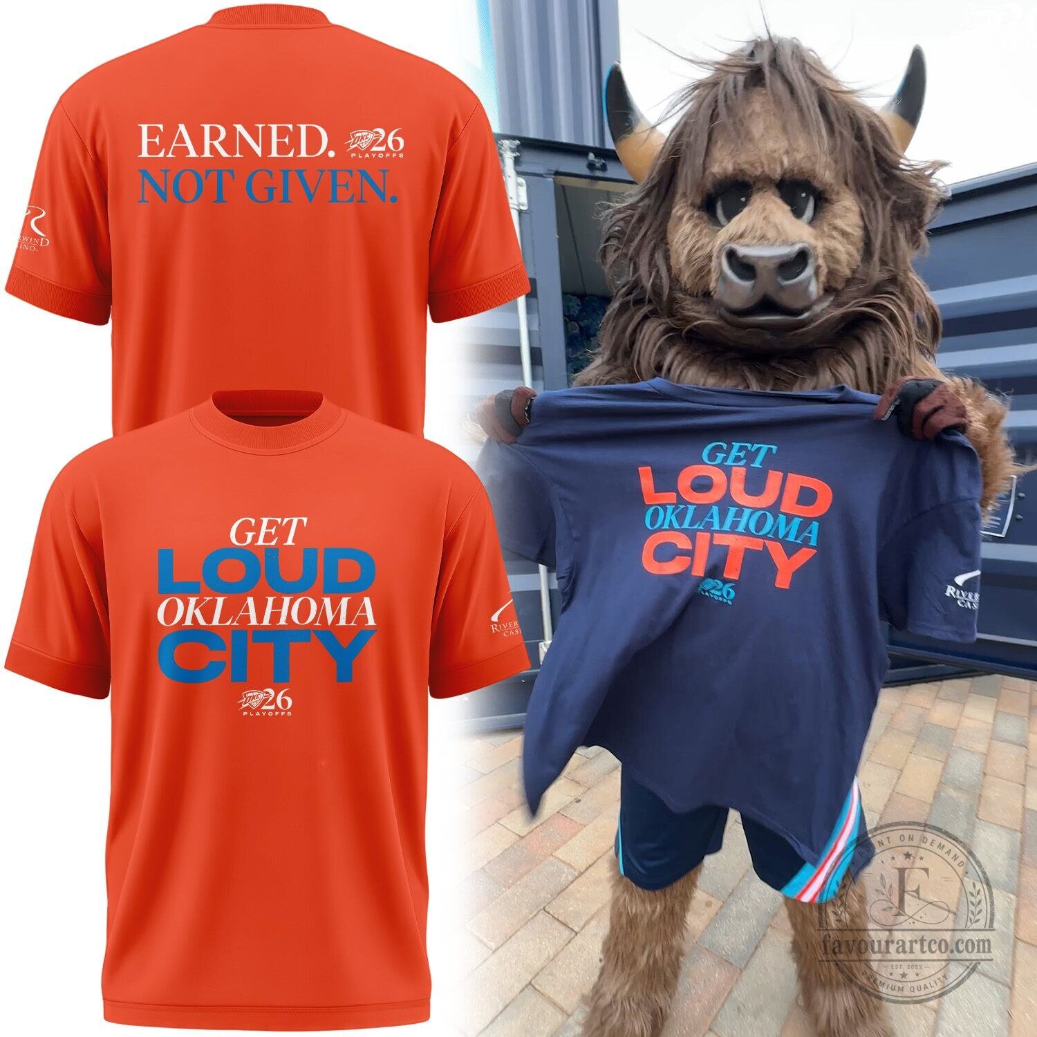 Oklahoma City Thunder Earned Not Given Playoffs Orange T-Shirt