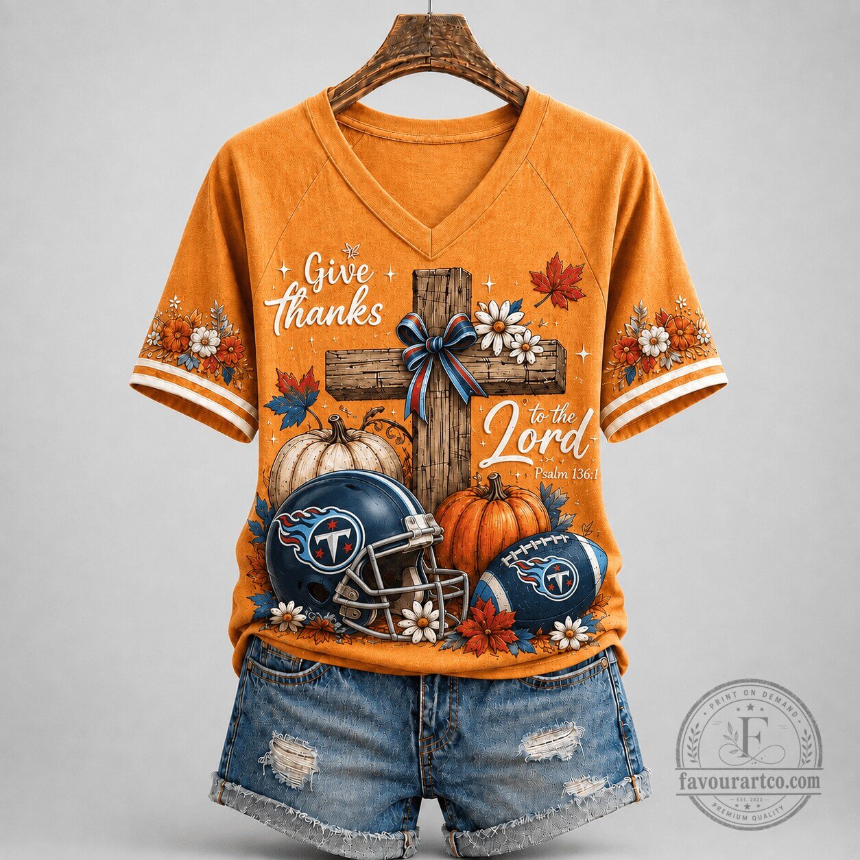 Tennessee Titans NFL Football Thanksgiving Faith Give Thanks To The Lord T-Shirt