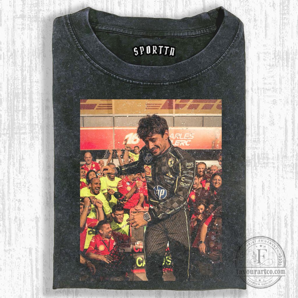 Charles Leclerc Formula 1 Victory Celebration T-Shirt Charles Leclerc Formula 1 Victory Celebration T-Shirt