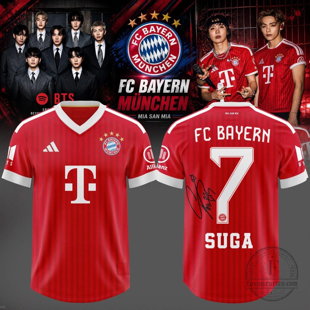 BTS Arirang World Tour Bayern Munich Suga Soccer Jersey BTS Arirang World Tour Bayern Munich Suga Soccer Jersey