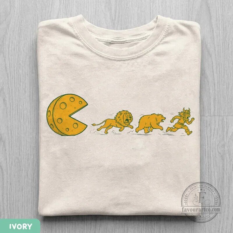 Funny Football Shirt Green Bay Cheesehead Pac-Man Lion Bear Viking T-Shirt