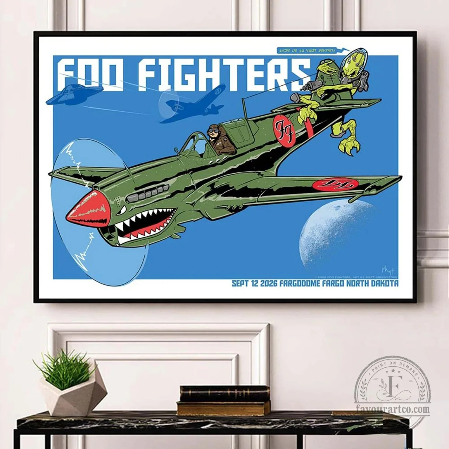 2026 Fargo North Dakota Concert Poster for Foo Fighters Take Cover Tour