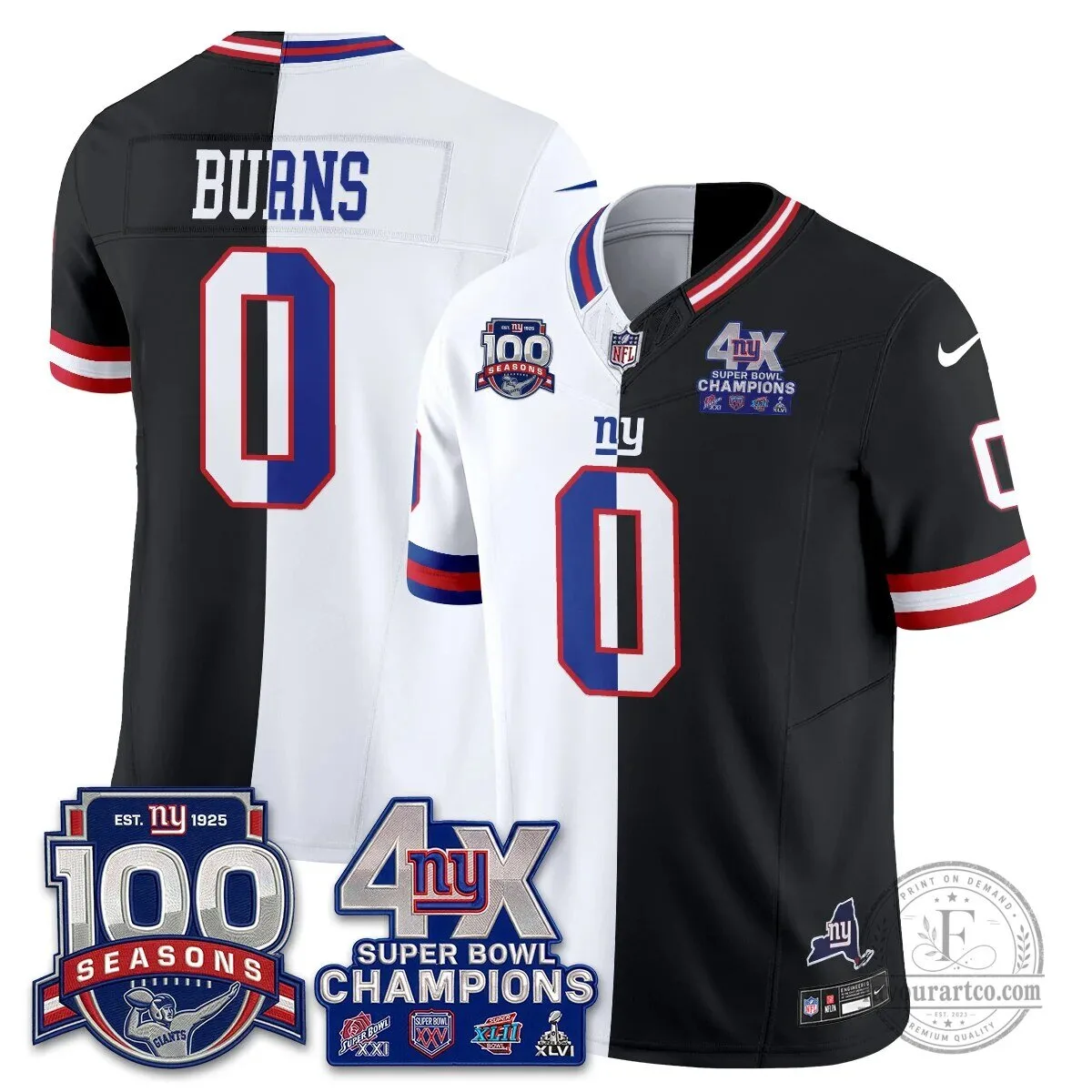 New York Giants Super Bowl Champions Split Edition Vapor Football Jersey 40 New York Giants Super Bowl Champions Split Edition Vapor Football Jersey