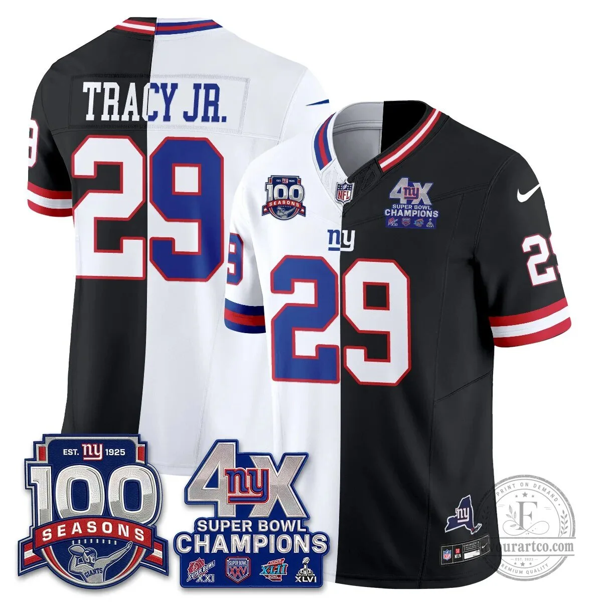 New York Giants Super Bowl Champions Split Edition Vapor Football Jersey 43 New York Giants Super Bowl Champions Split Edition Vapor Football Jersey