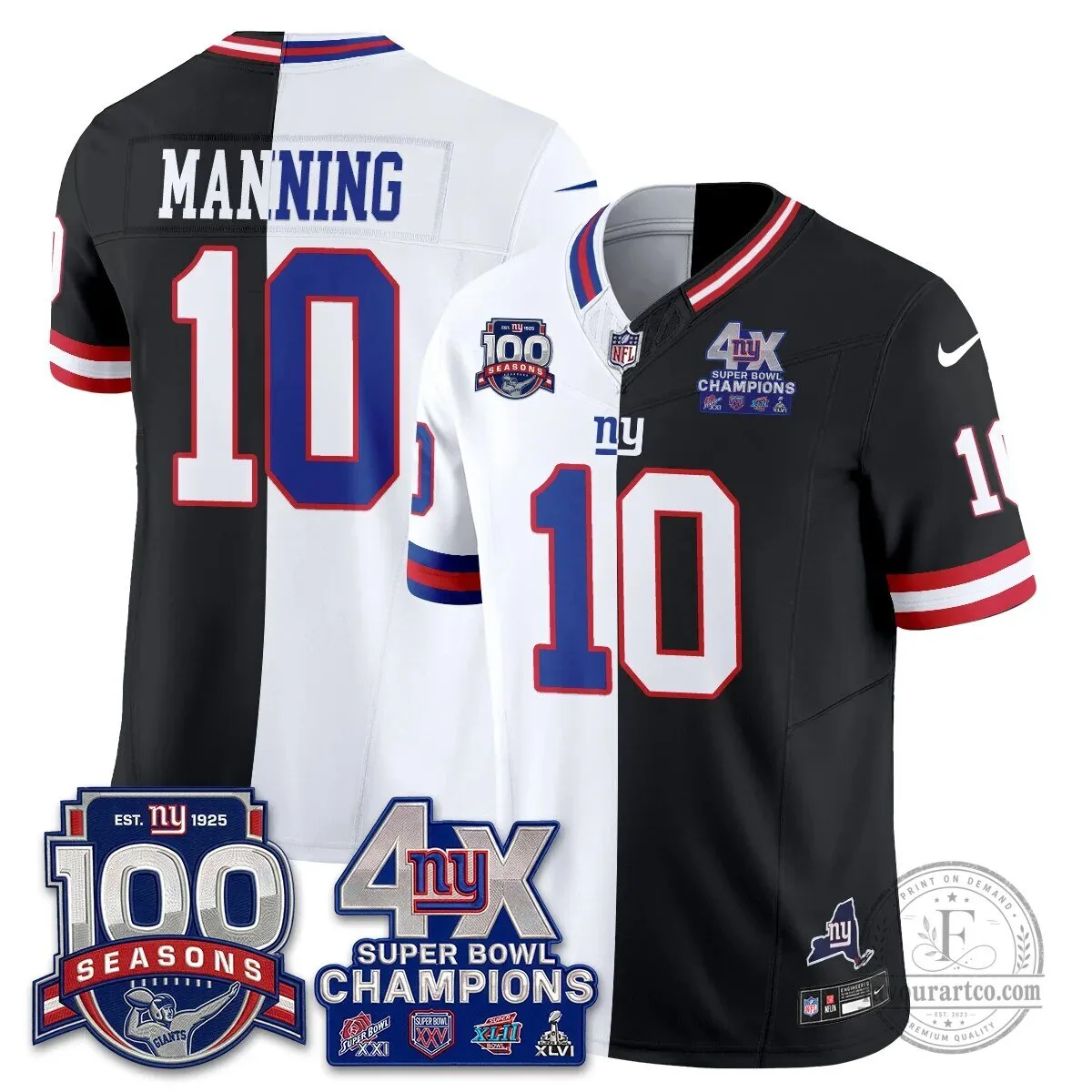New York Giants Super Bowl Champions Split Edition Vapor Football Jersey 46 New York Giants Super Bowl Champions Split Edition Vapor Football Jersey
