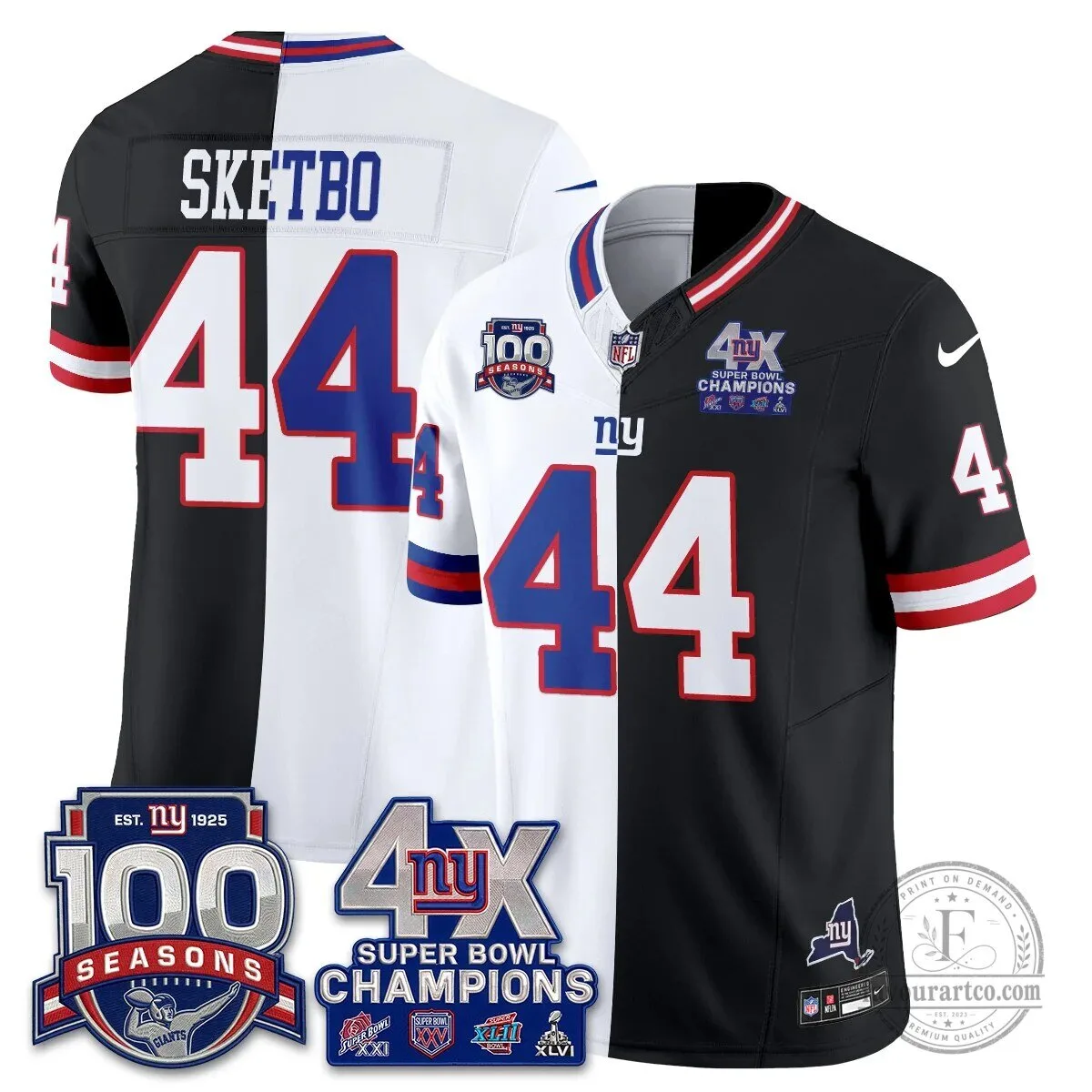 New York Giants Super Bowl Champions Split Edition Vapor Football Jersey 47 New York Giants Super Bowl Champions Split Edition Vapor Football Jersey
