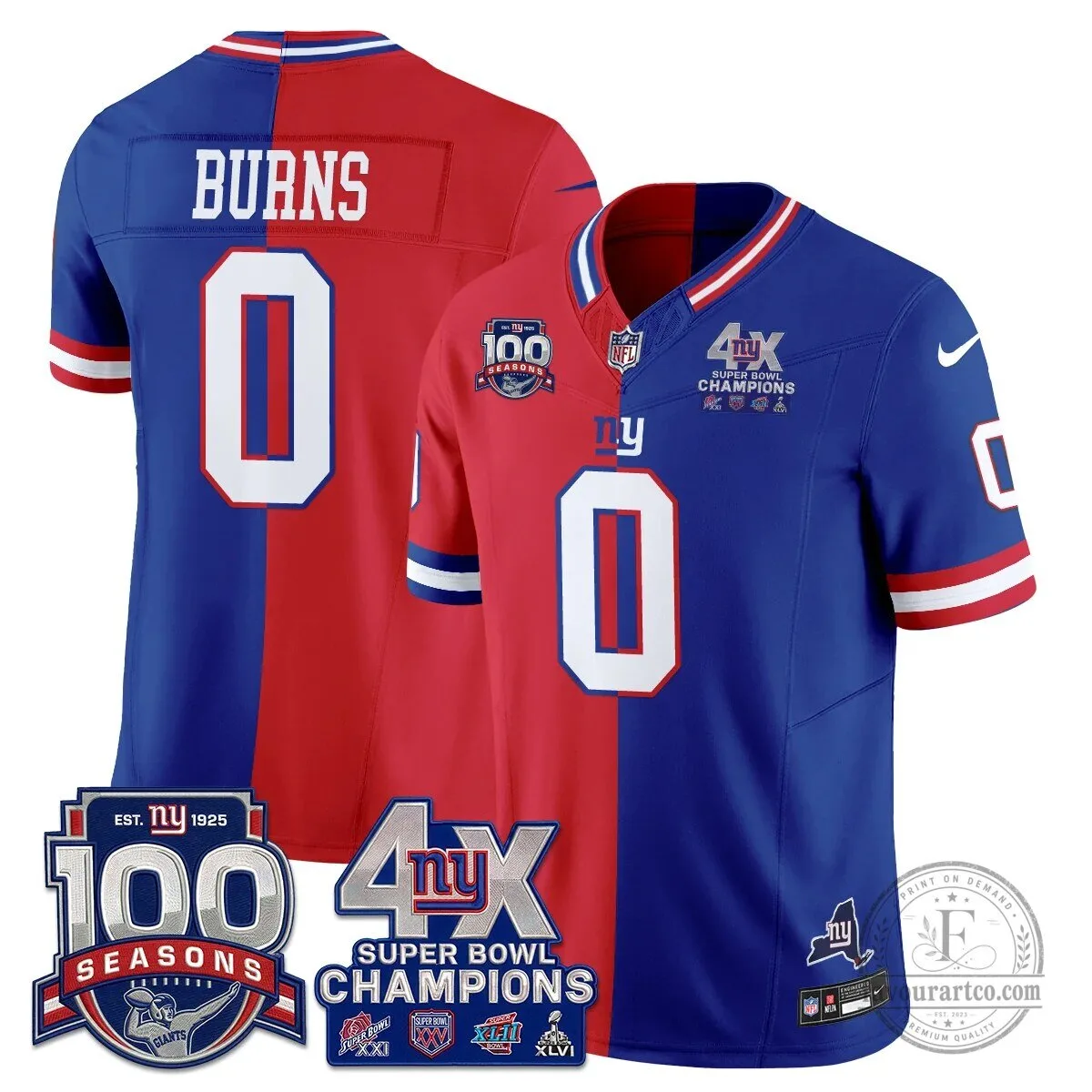 New York Giants Super Bowl Champions Split Edition Vapor Football Jersey 51 New York Giants Super Bowl Champions Split Edition Vapor Football Jersey