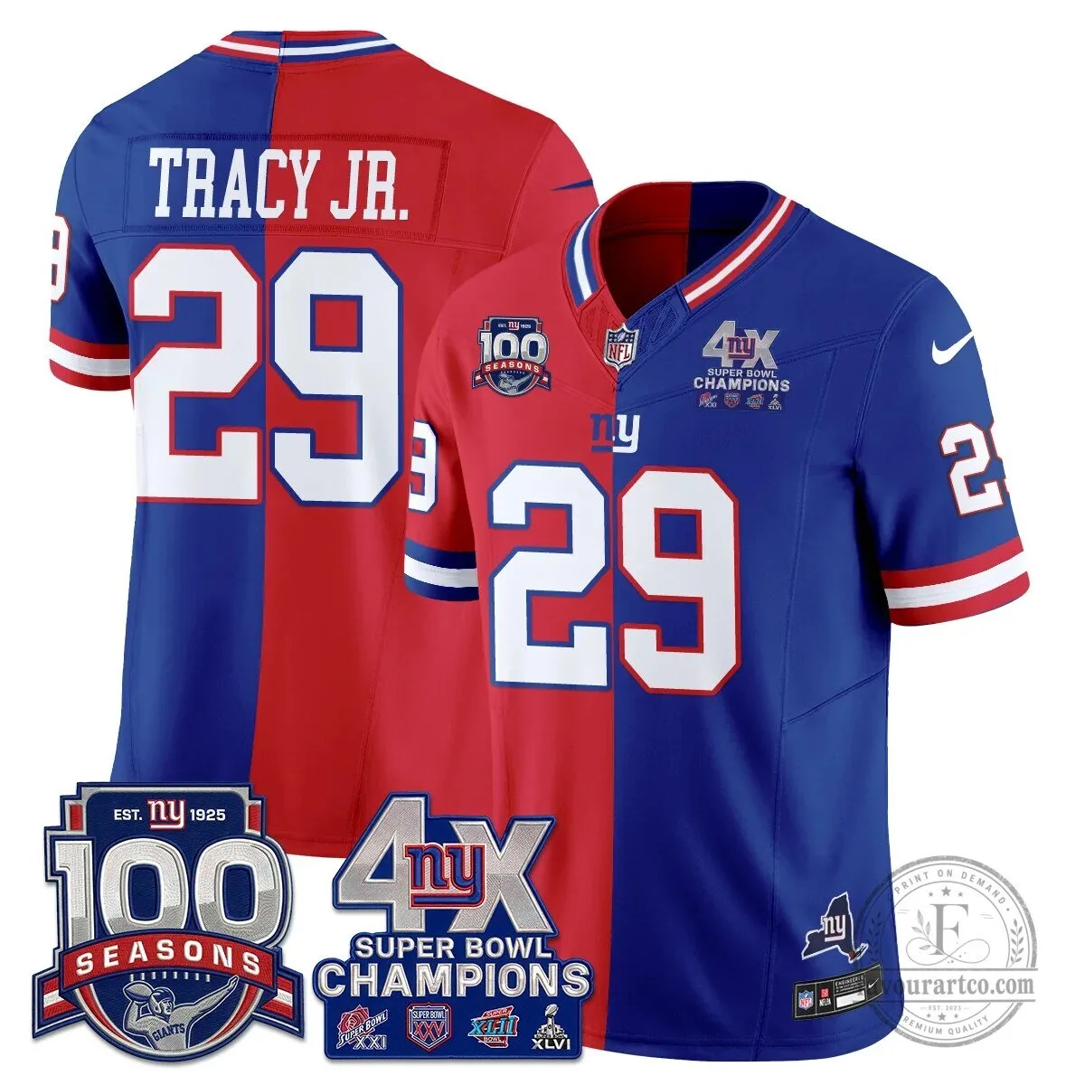 New York Giants Super Bowl Champions Split Edition Vapor Football Jersey 54 New York Giants Super Bowl Champions Split Edition Vapor Football Jersey
