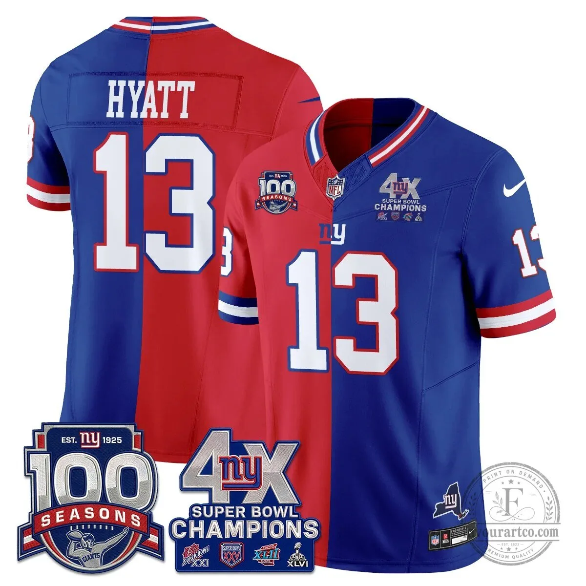 New York Giants Super Bowl Champions Split Edition Vapor Football Jersey 55 New York Giants Super Bowl Champions Split Edition Vapor Football Jersey