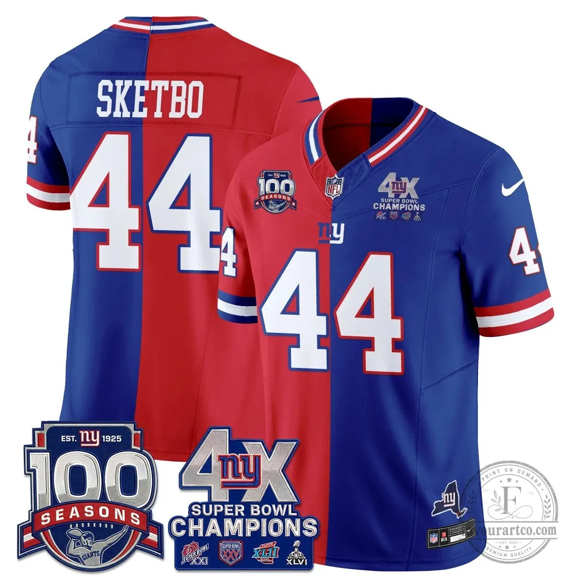 New York Giants Super Bowl Champions Split Edition Vapor Football Jersey 58 New York Giants Super Bowl Champions Split Edition Vapor Football Jersey