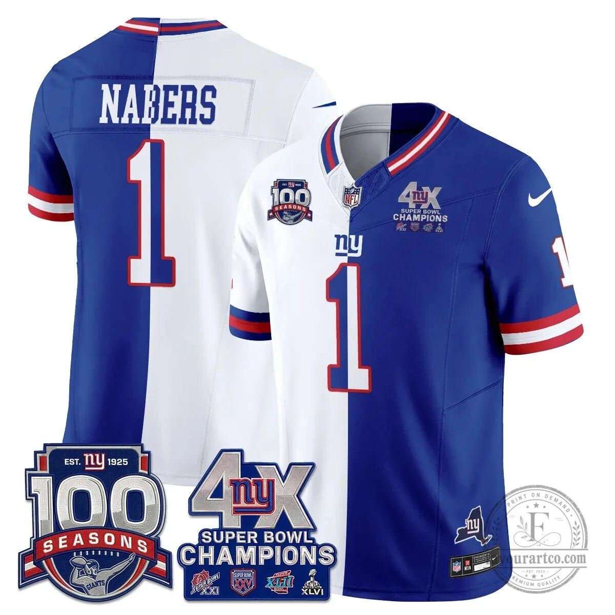 New York Giants Super Bowl Champions Split Edition Vapor Football Jersey 59 New York Giants Super Bowl Champions Split Edition Vapor Football Jersey
