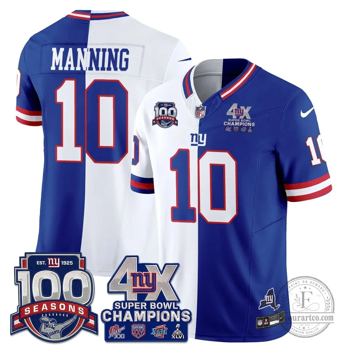 New York Giants Super Bowl Champions Split Edition Vapor Football Jersey 68 New York Giants Super Bowl Champions Split Edition Vapor Football Jersey