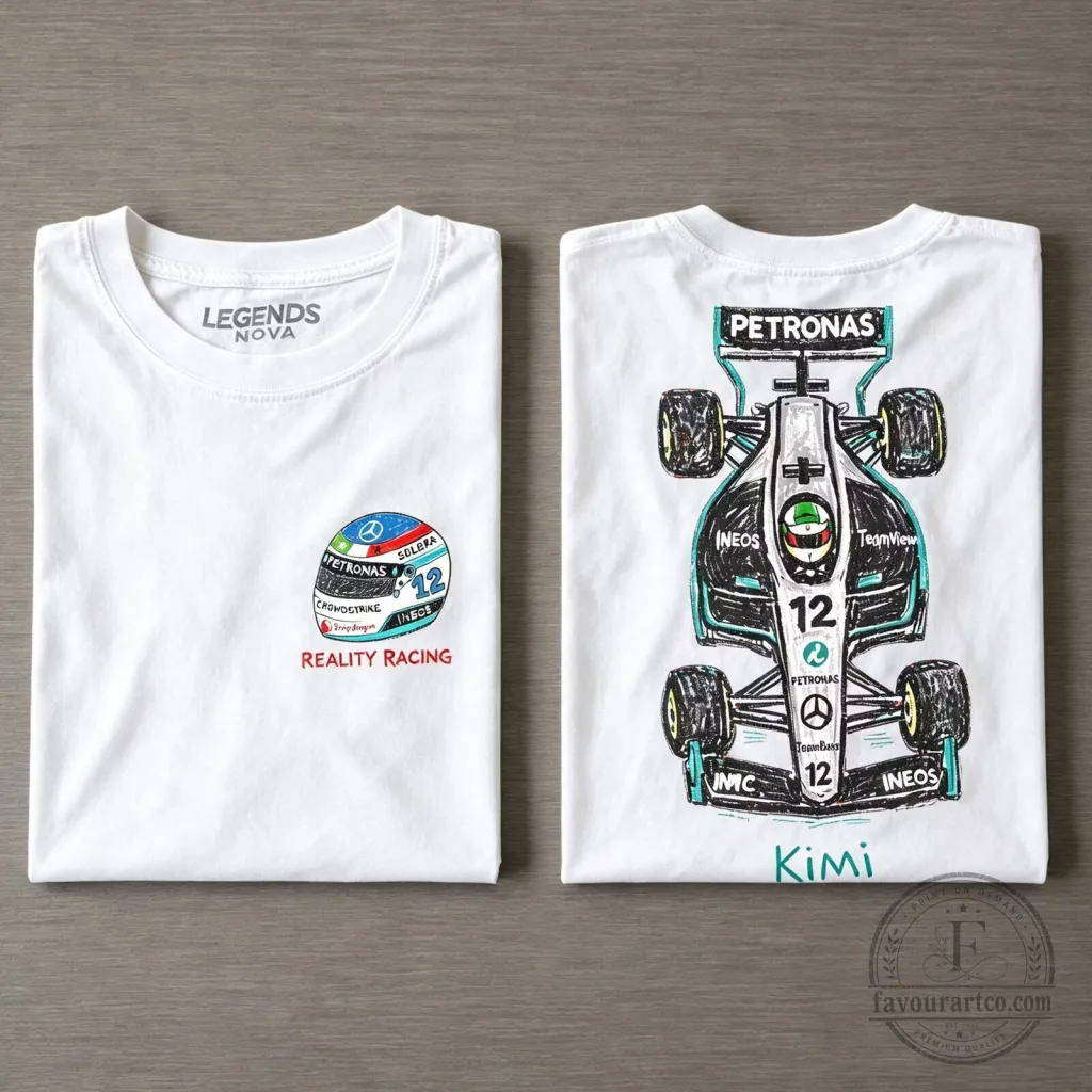 Kimi Antonelli Formula One Racing Helmet and Car T-Shirt Kimi Antonelli Formula One Racing Helmet and Car T-Shirt