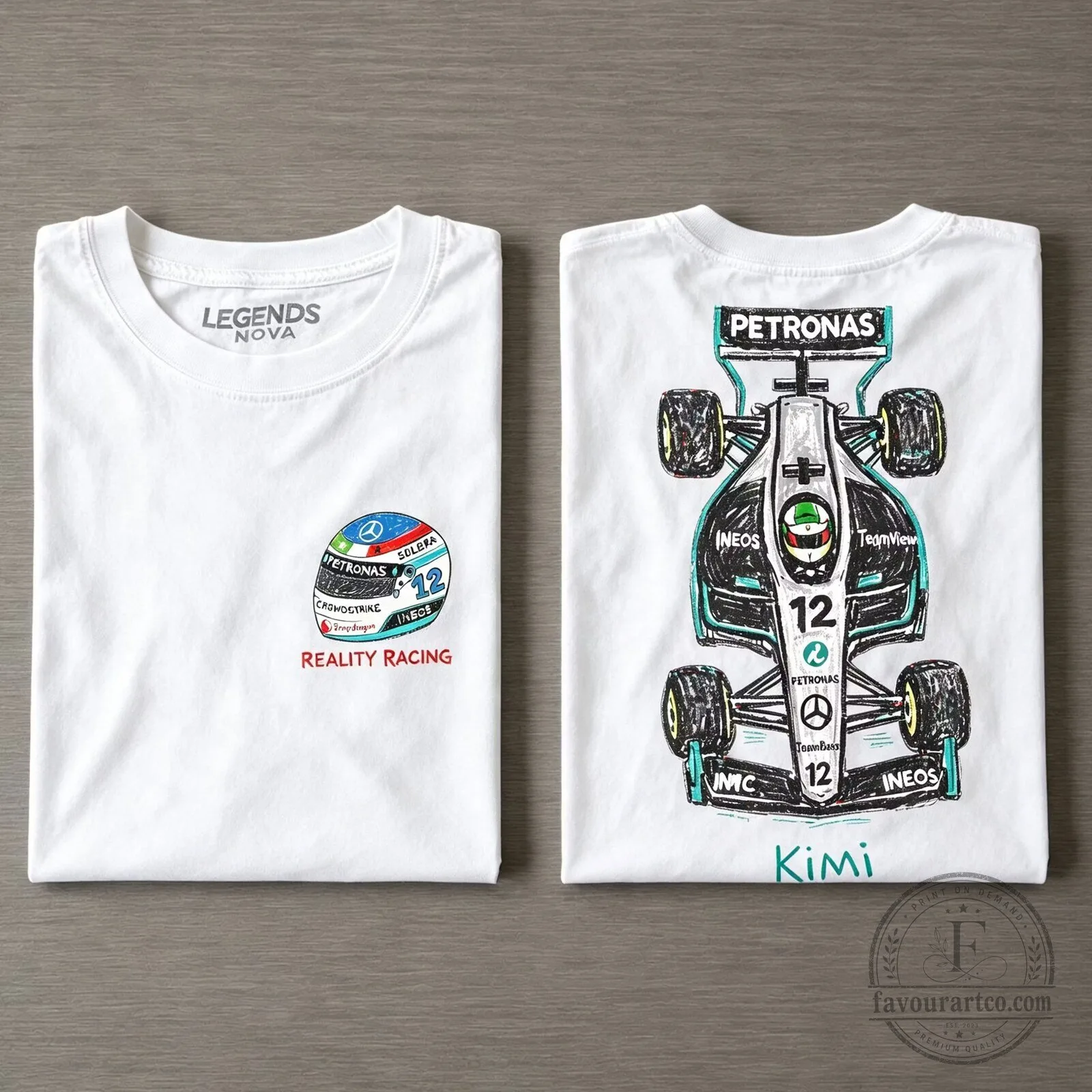 Kimi Antonelli Formula One Racing Helmet and Car T-Shirt