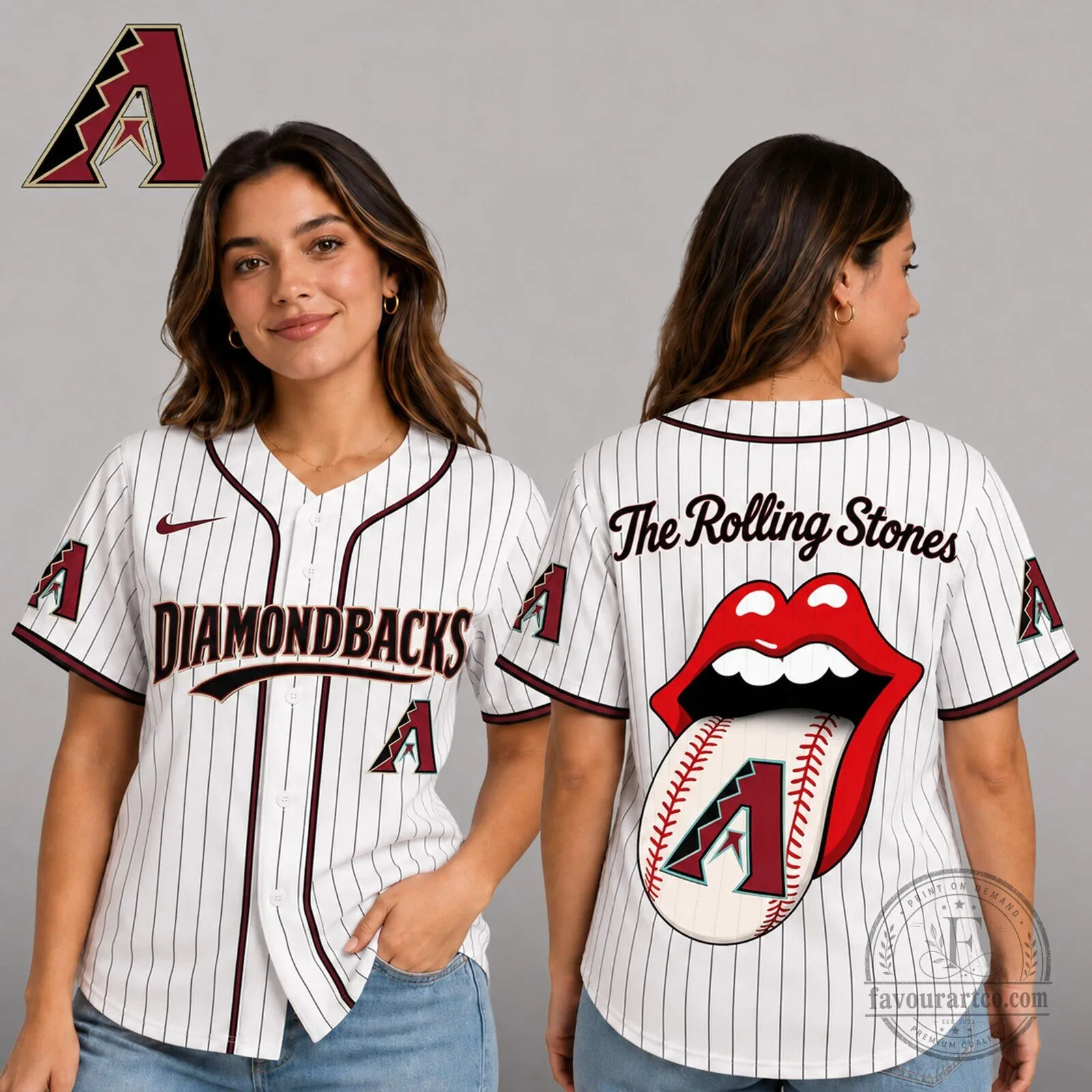 Arizona Diamondbacks The Rolling Stones Baseball Jersey for Women
