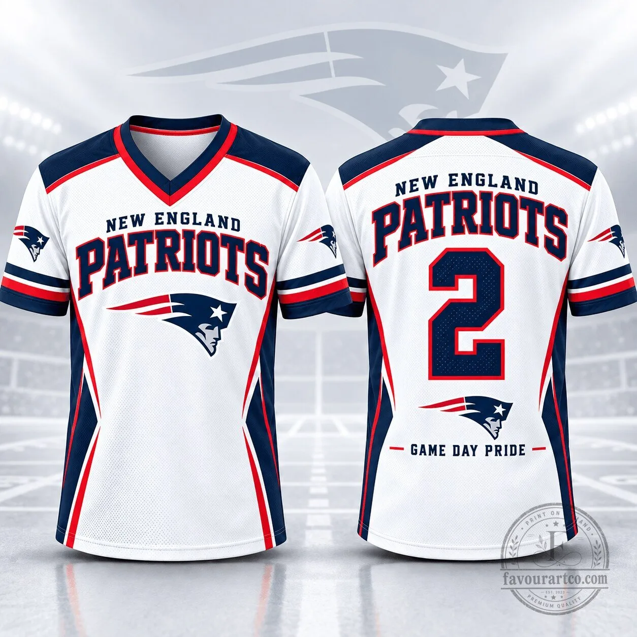 New England Patriots Football Team Personalized White Game Day Jersey 33 New England Patriots Football Team Personalized White Game Day Jersey