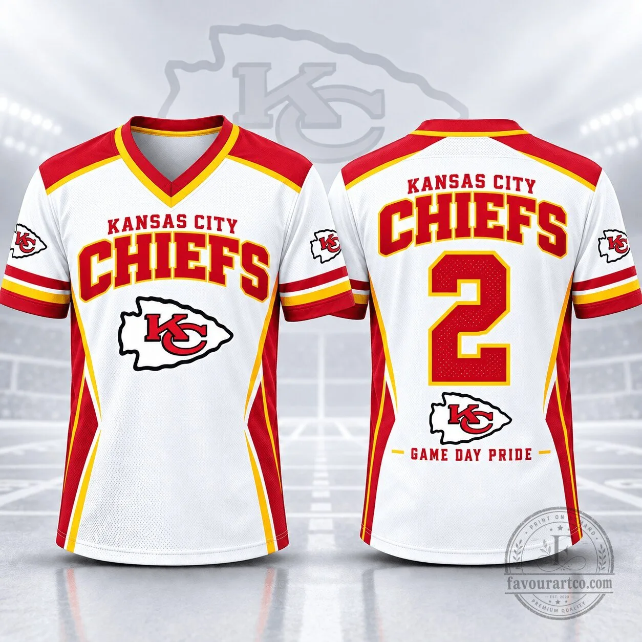Kansas City Chiefs Personalized Number Game Day Pride Football Jersey