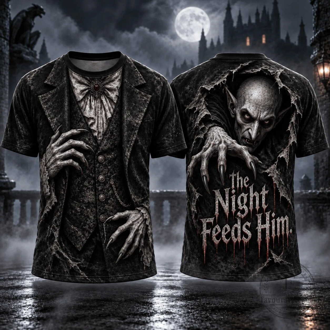 Count Orlok Nosferatu Vampire Horror Movie Gothic Full Moon T-Shirt