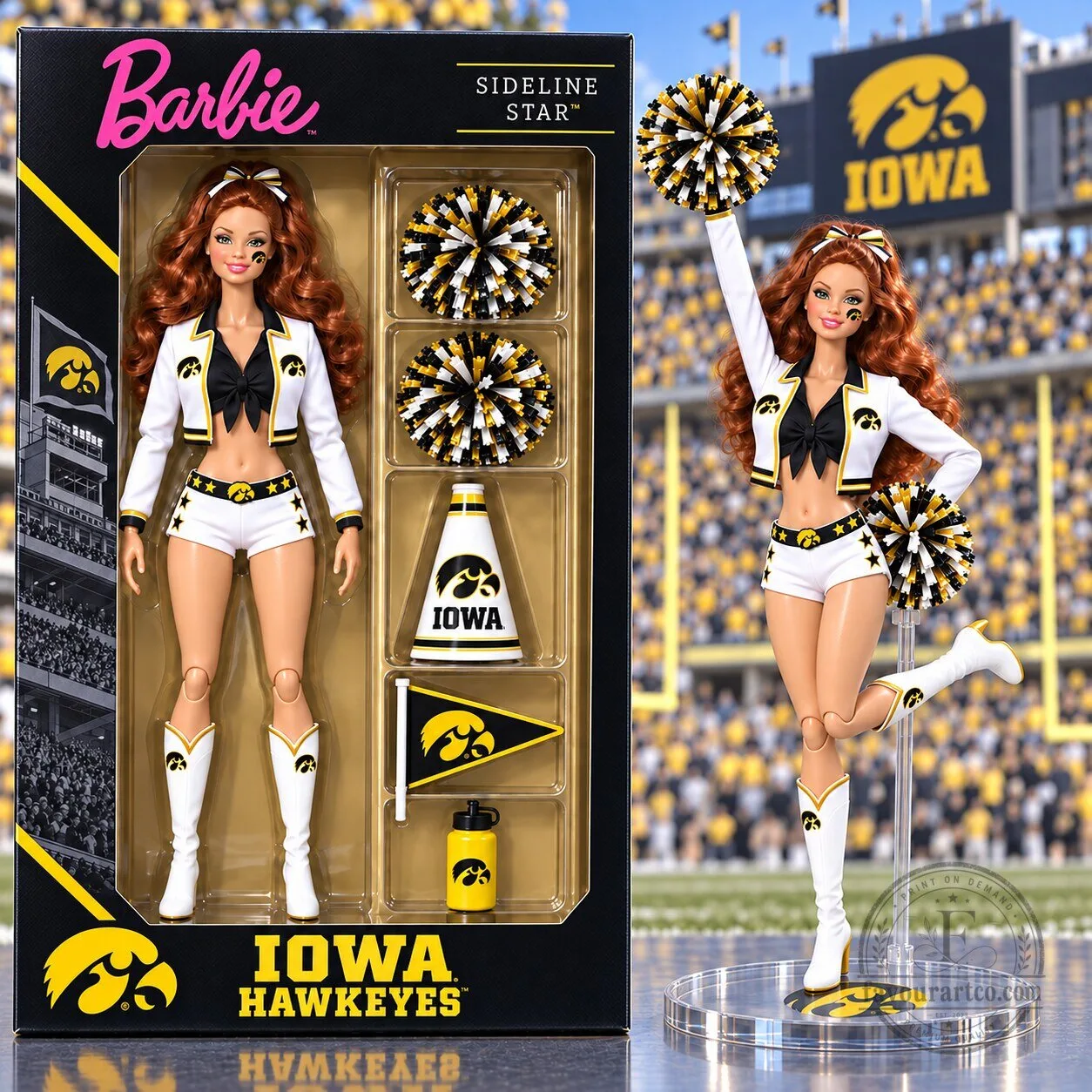 Barbie Iowa Hawkeyes Sideline Star Commemorative Figure