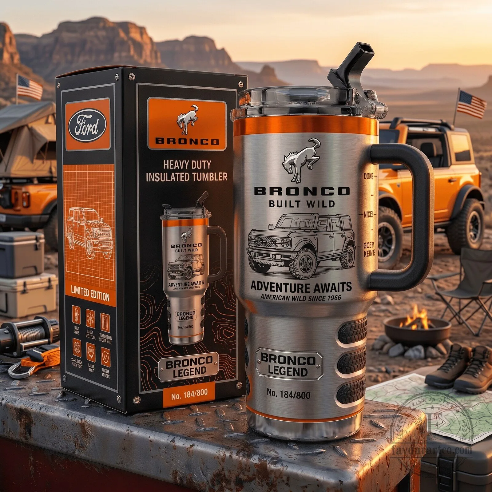 Insulated Stainless Steel Tumbler for the Ford Bronco Built Wild Adventure