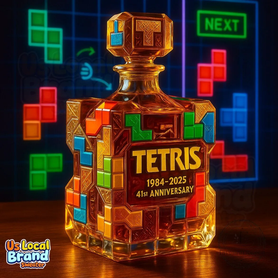 Tetris 41st Anniversary 1984-2025 Collectible Whiskey Decanter Bottle
