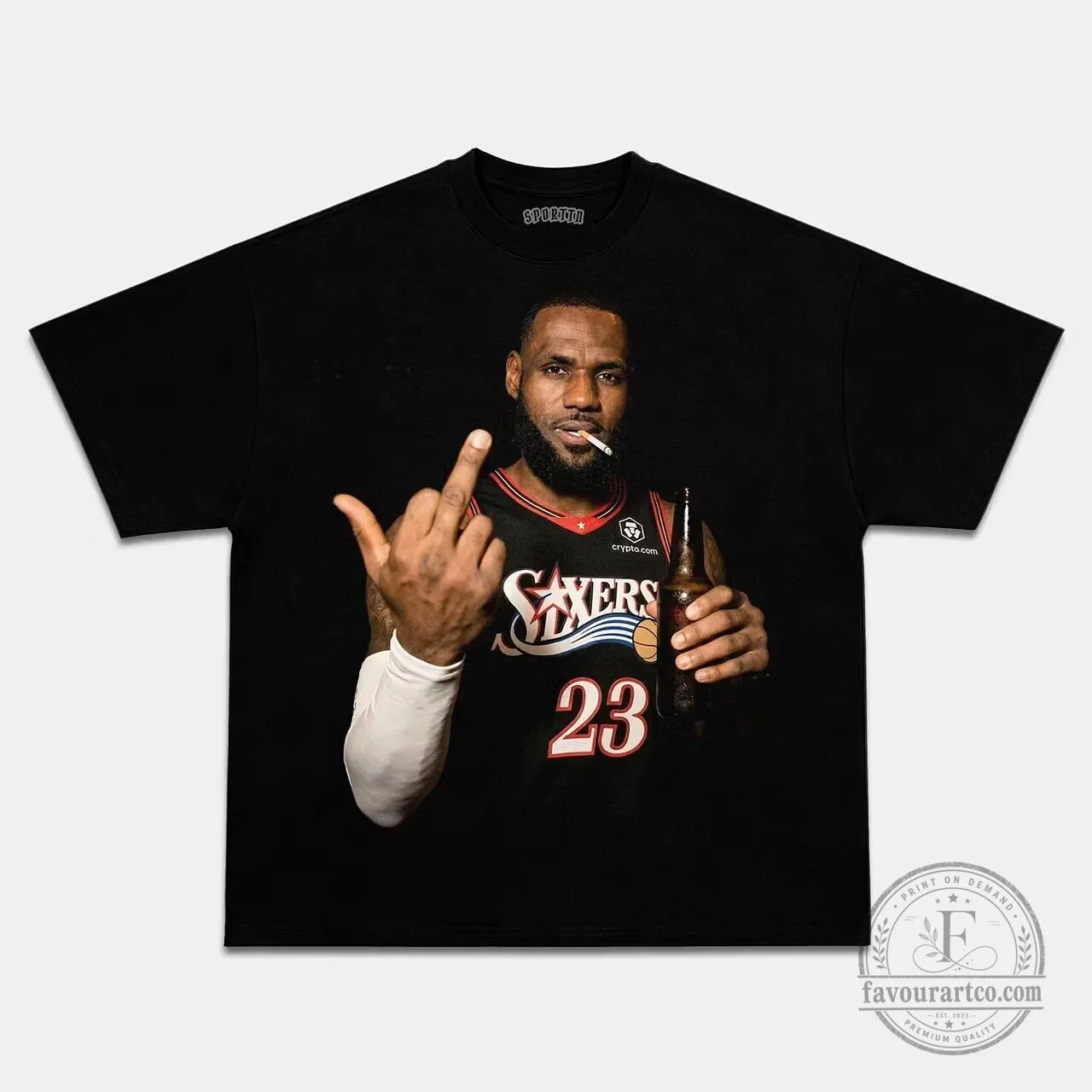 LeBron James Philadelphia 76ers Basketball Jersey Fan Art T-Shirt