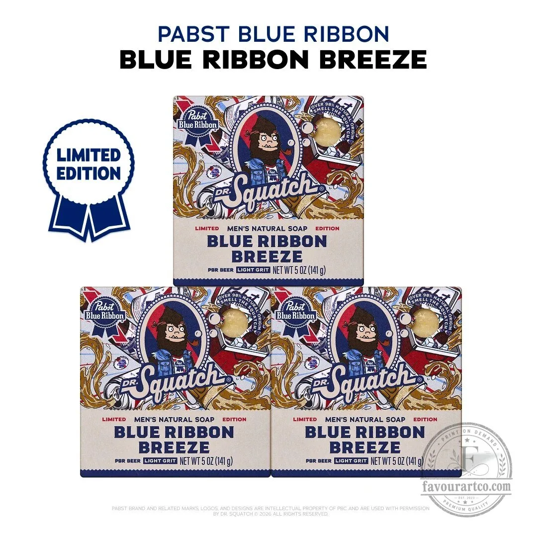 Pabst Blue Ribbon Dr. Squatch Blue Ribbon Breeze Limited Edition Bar Soap