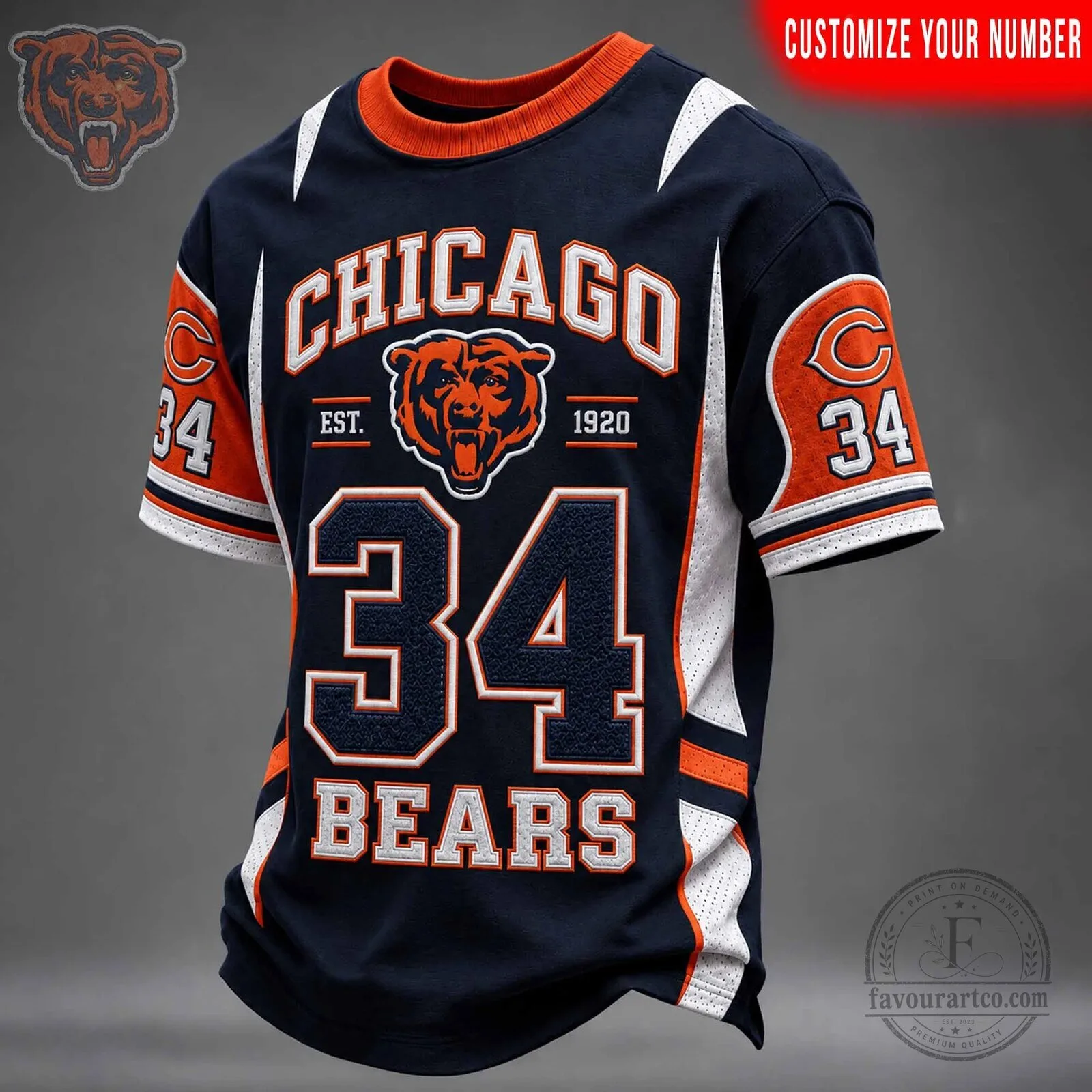 Chicago Bears Walter Payton Number 34 Football Team Jersey