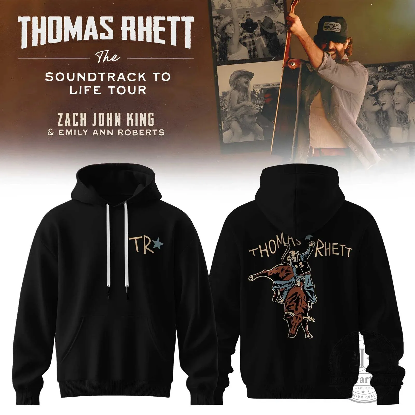Thomas Rhett The Soundtrack To Life Tour Rodeo Black Hoodie