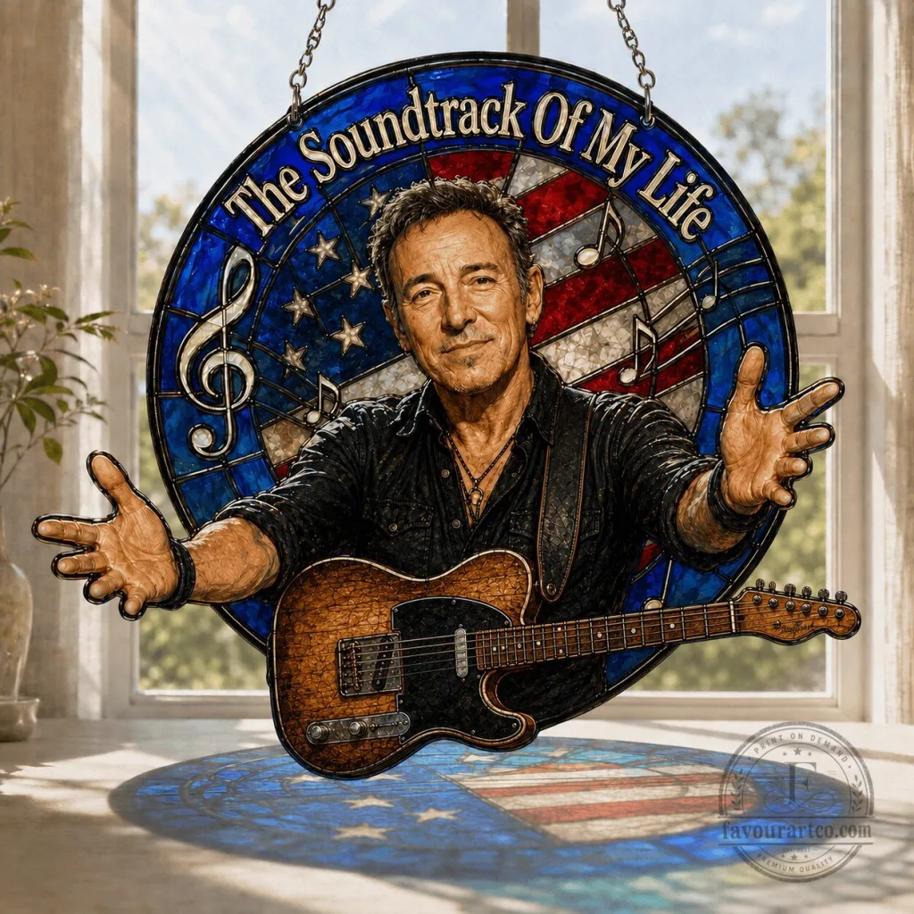 Bruce Springsteen The Soundtrack Of My Life American Flag Suncatcher Bruce Springsteen The Soundtrack Of My Life American Flag Suncatcher