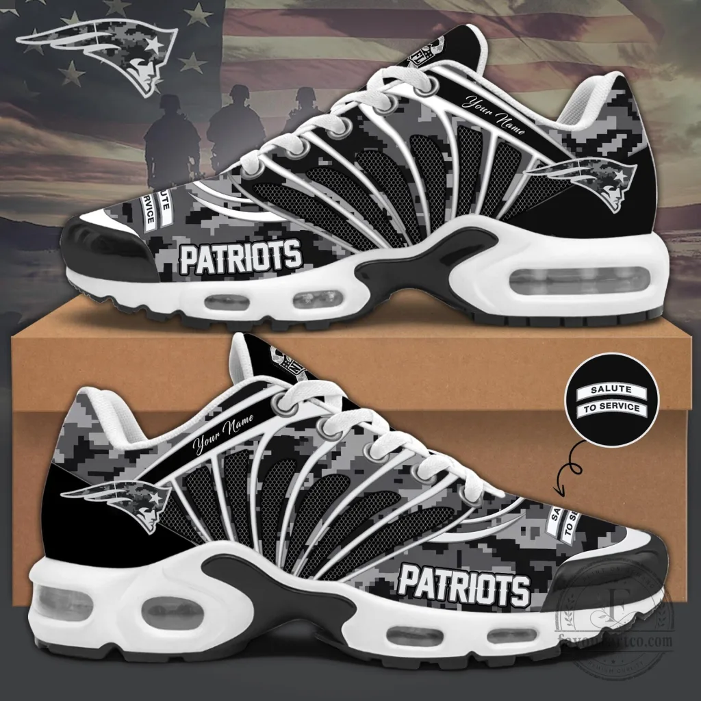New England Patriots Salute To Service Custom Name Sneakers New England Patriots Salute To Service Custom Name Sneakers