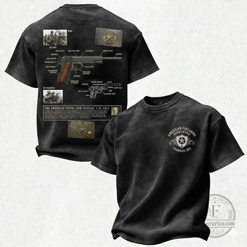 “Colt M1873 Peacemaker” Printed Unisex Washed T-Shirt 2 “Colt M1873 Peacemaker” Printed Unisex Washed T-Shirt