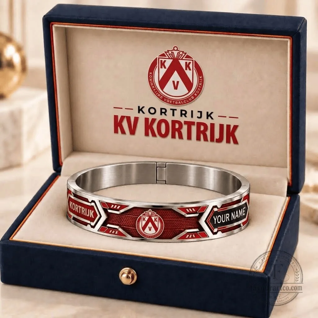 KV Kortrijk Belgian Pro League Personalized Stainless Steel Bracelet