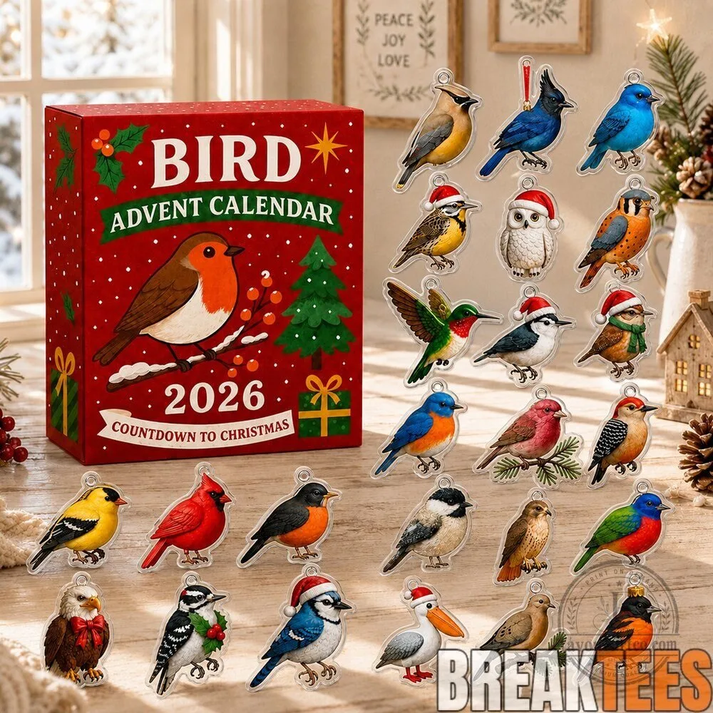 Bird Christmas Countdown Advent Calendar 2026 with Bird Ornaments