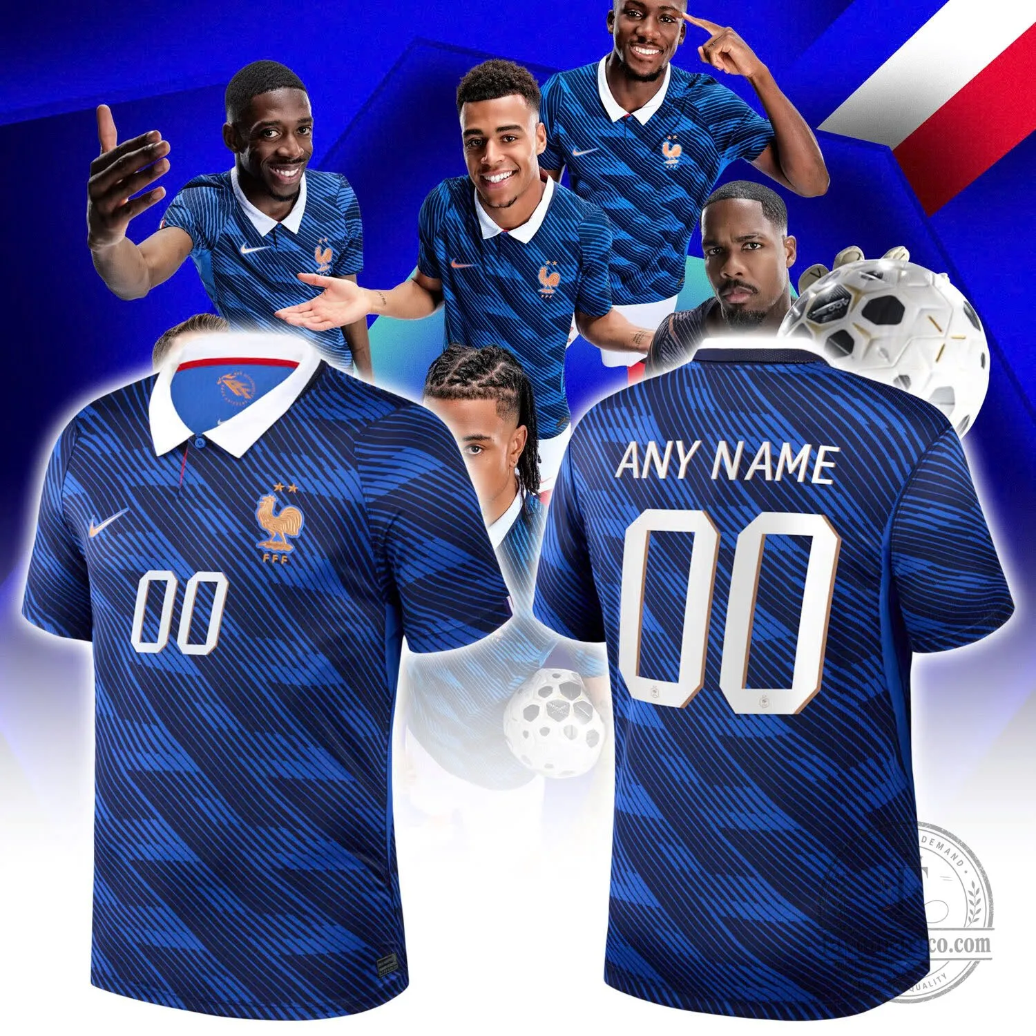 .France Football 2026 Home Stadium Personalized Jersey 6 .France Football 2026 Home Stadium Personalized Jersey