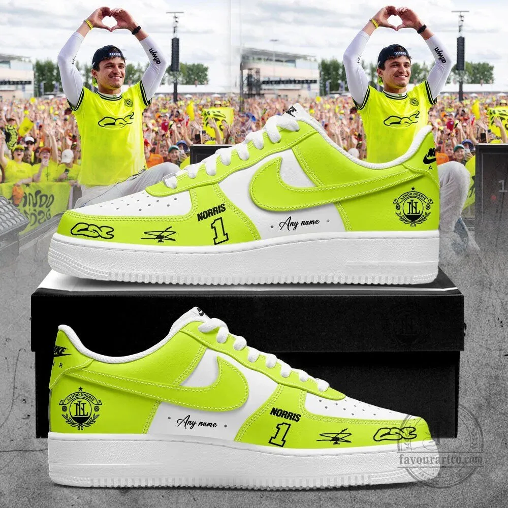 Lando Norris Formula 1 Racing Fan Shoes, Custom Name McLaren F1 Team Sneakers