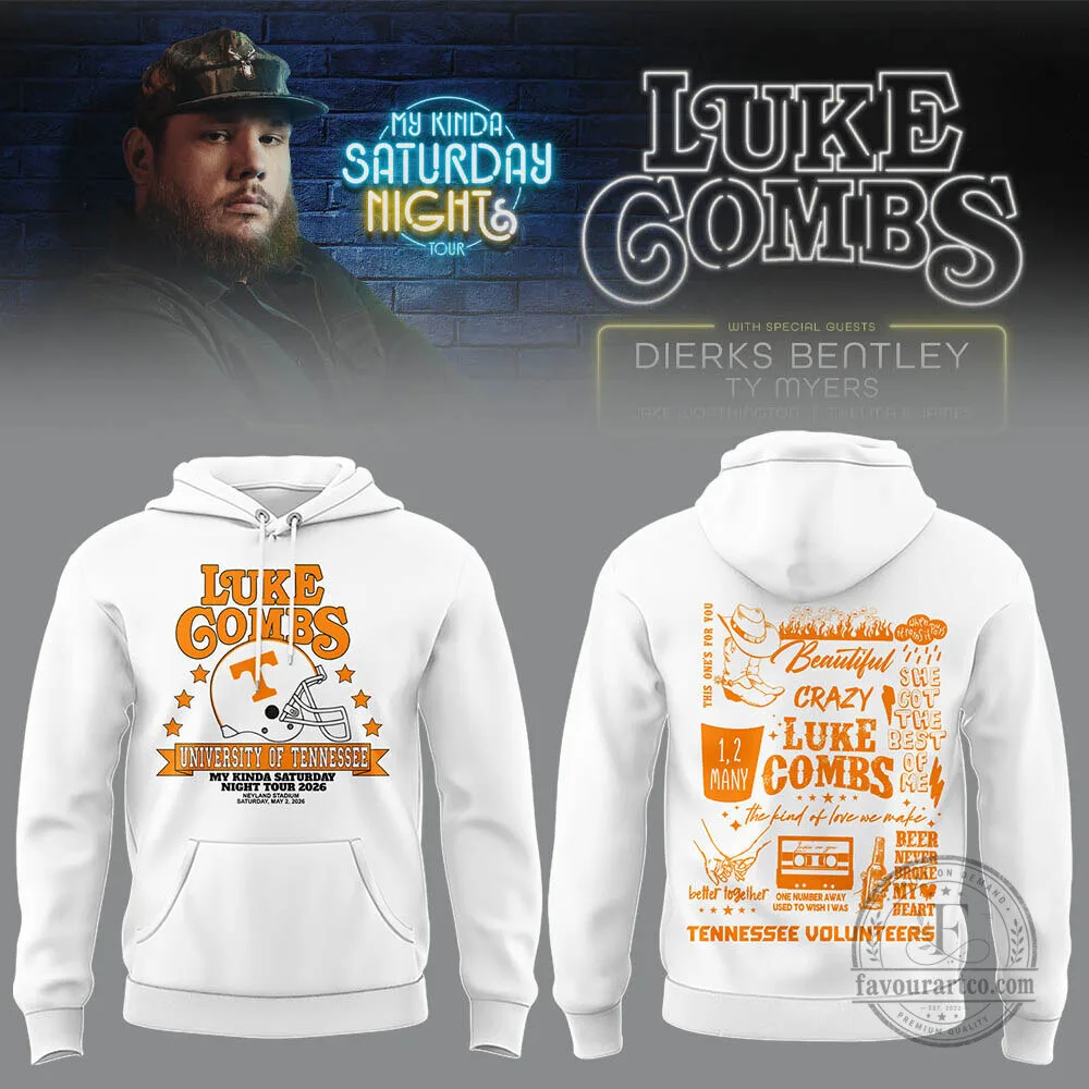 2026 Hoodie for My Kinda Saturday Night Tour by Luke Combs at Neyland Stadium