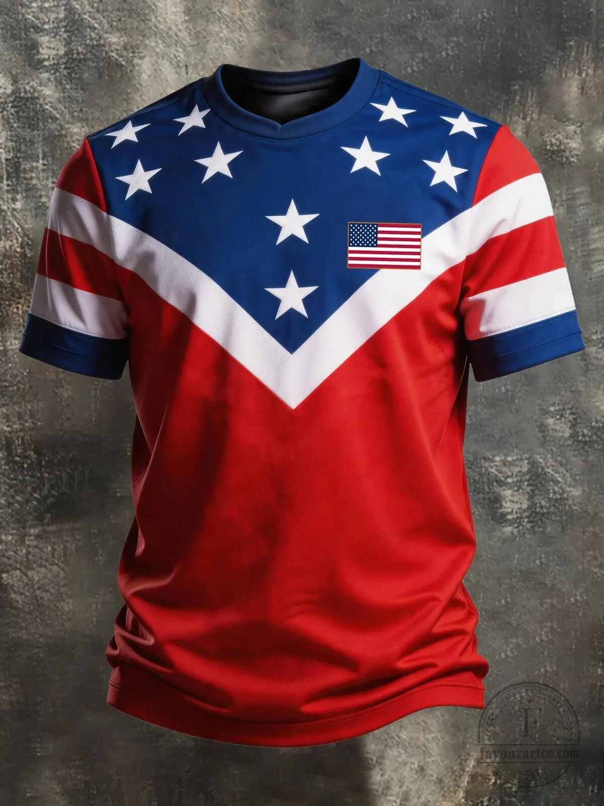 USA Soccer Stars and Stripes Patriotic American Flag Jersey