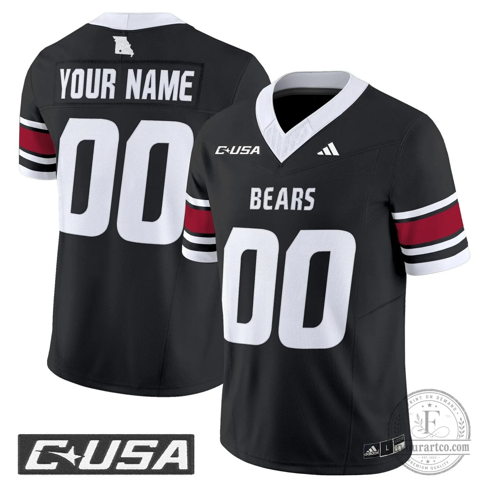 Missouri State Bears Football Team Custom Stitched Game Day Jersey 10 Missouri State Bears Football Team Custom Stitched Game Day Jersey