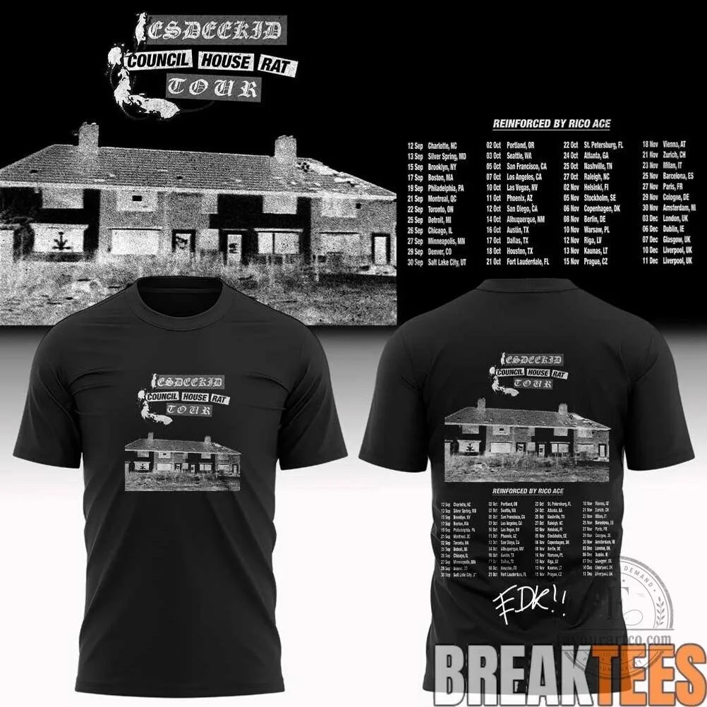 Esdeekid Council House Rat Tour 2026 Band Concert Dates T-Shirt