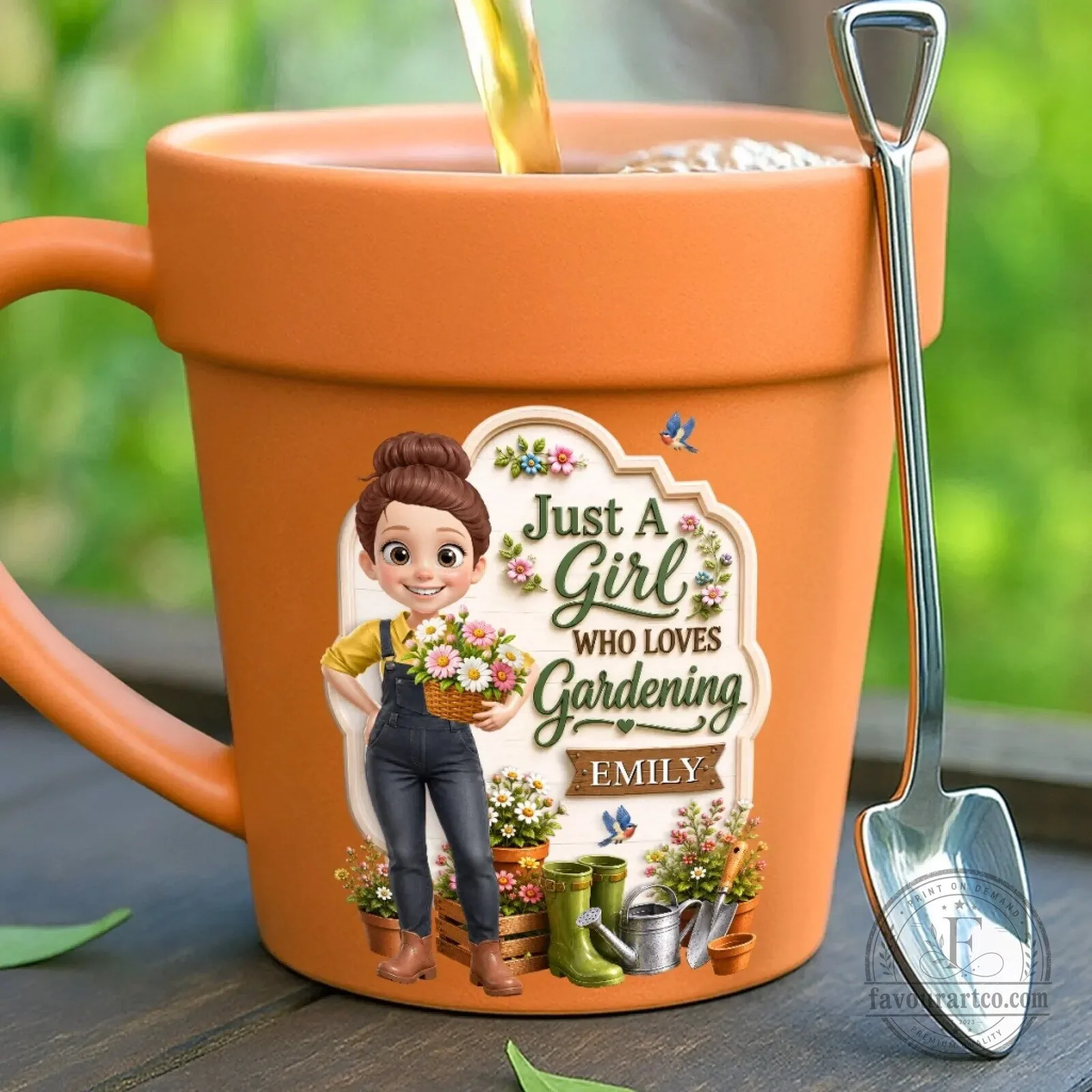 Just A Girl Who Loves Gardening Personalized Ceramic Coffee Mug