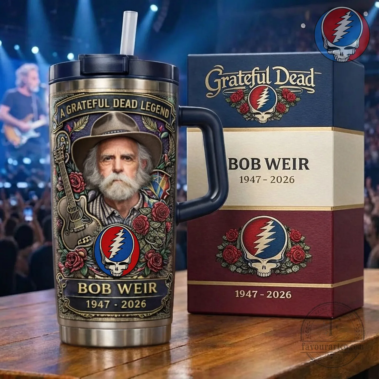 Grateful Dead Bob Weir Legend Stainless Steel Insulated Tumbler with Handle