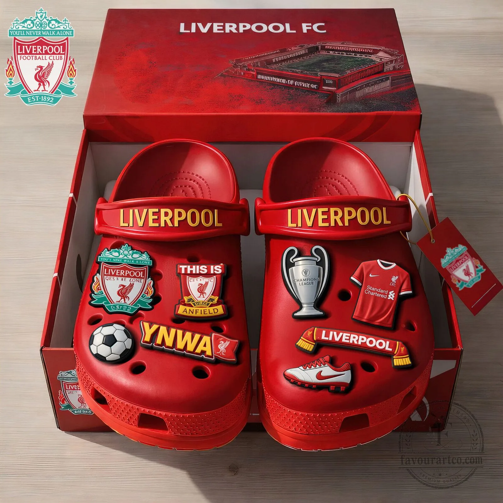 Liverpool Football Club Red Team Logo Fan Crocs Classic Clogs Shoes 2 Liverpool Football Club Red Team Logo Fan Crocs Classic Clogs Shoes