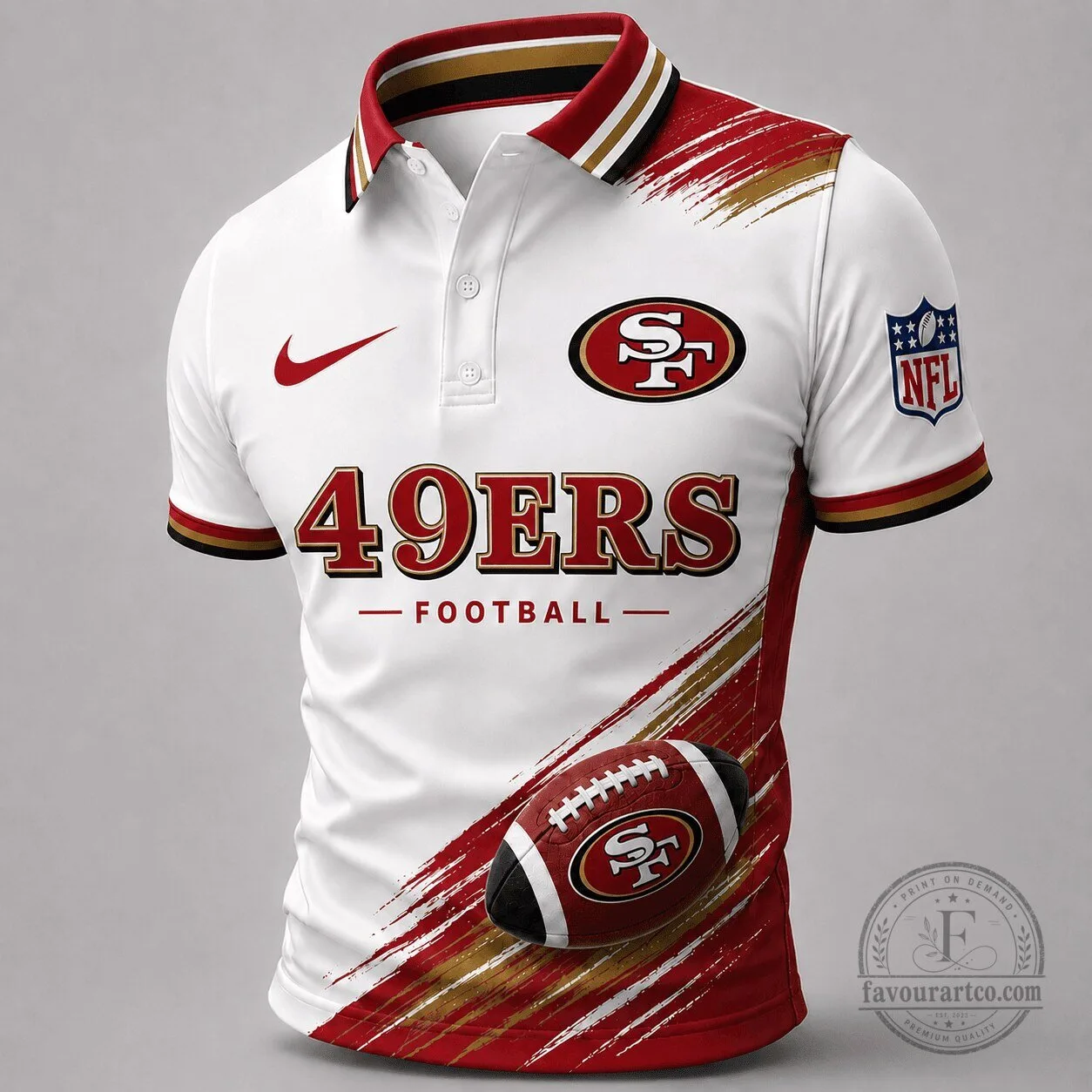 San Francisco 49ers National Football League Dynamic Gridiron Style Polo Shirt