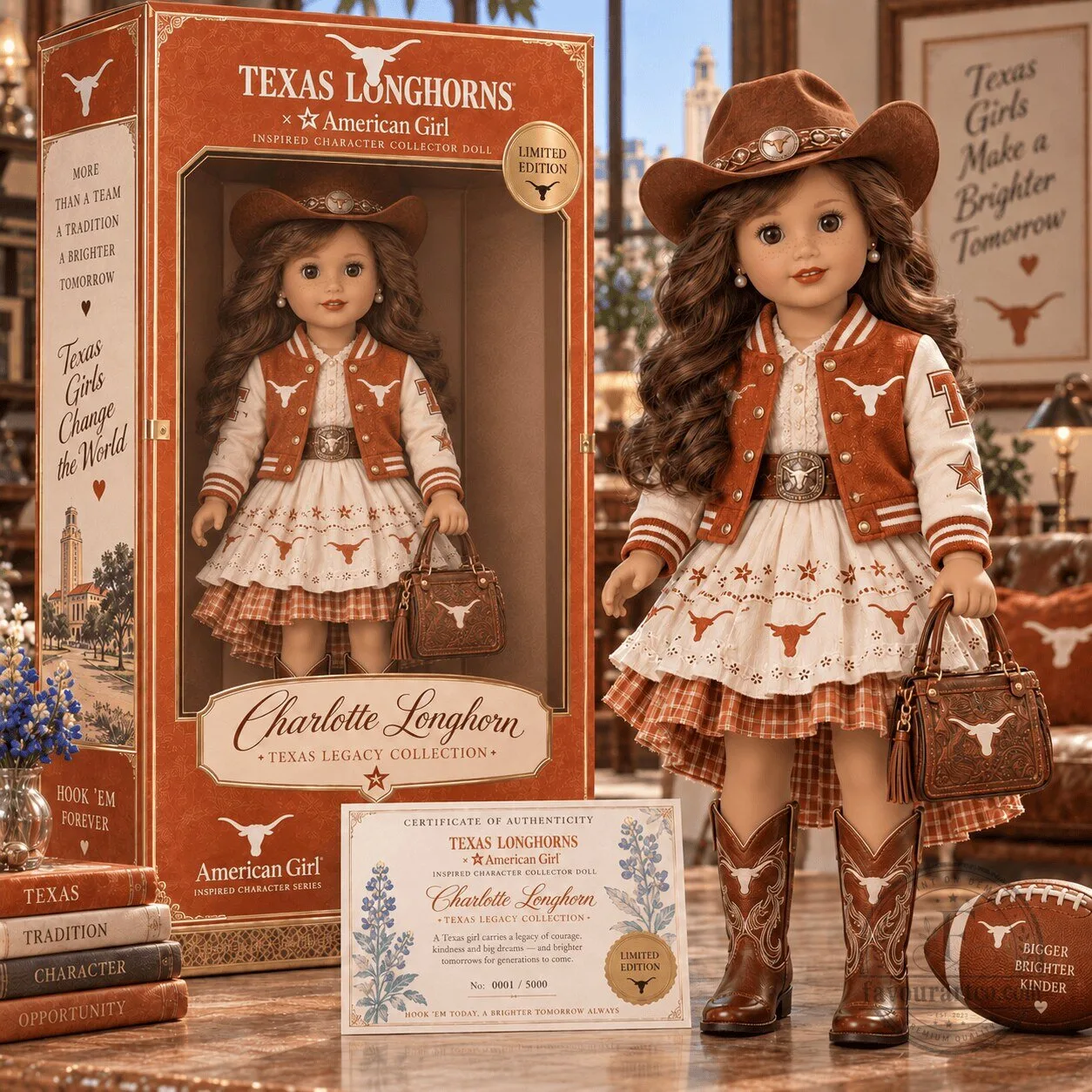 American Girl Charlotte Longhorn Texas Longhorns Inspired Character Collector Doll