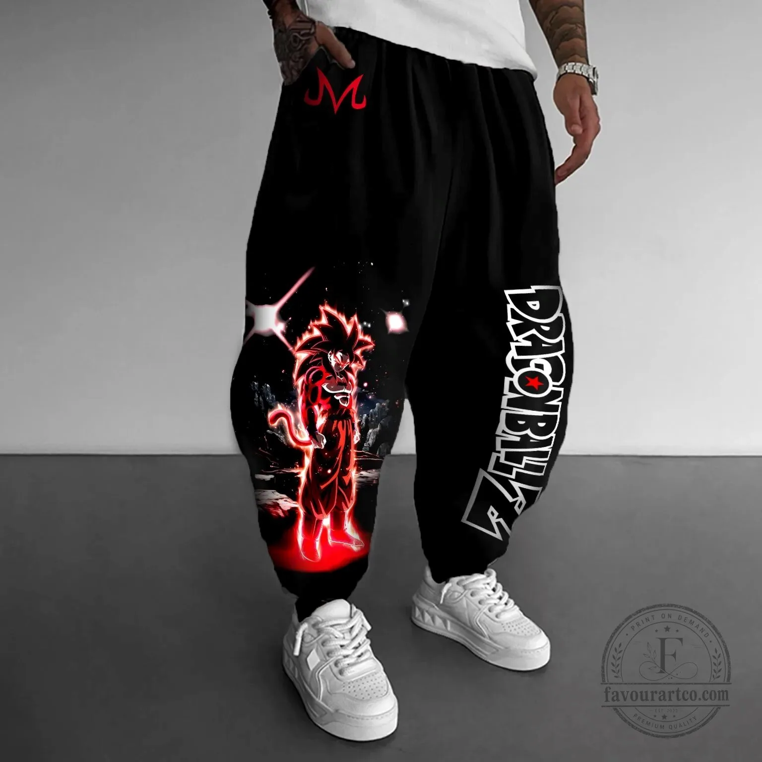 Dragon Ball Z Goku Super Saiyan Red Glow Anime Streetwear Pants