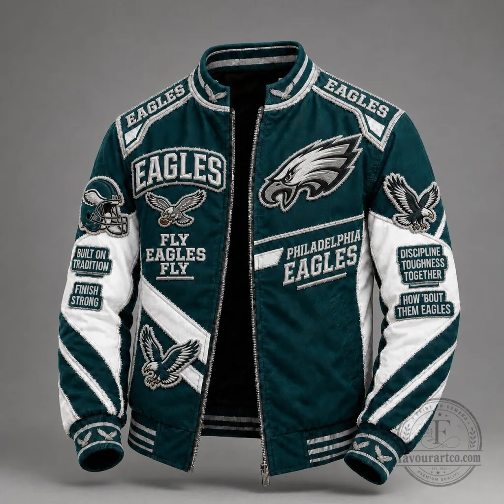 Philadelphia Eagles Football Team Bomber Jacket Philadelphia Eagles Football Team Bomber Jacket