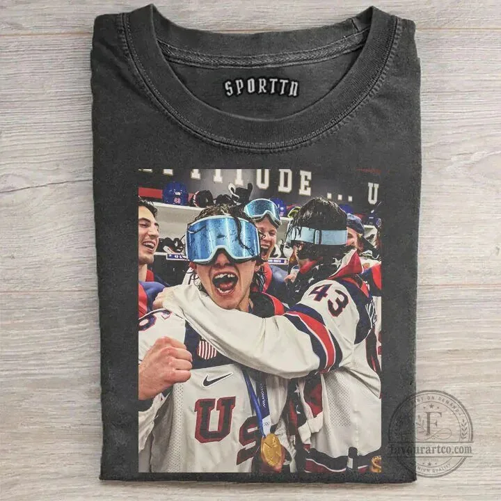Jack Hughes USA Hockey World Juniors Champion Celebration T-Shirt 5 Jack Hughes USA Hockey World Juniors Champion Celebration T-Shirt